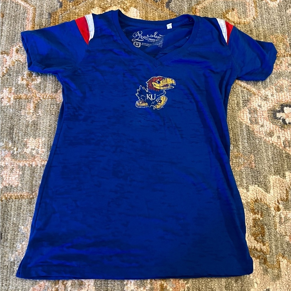 Kansas Jayhawks Pressbox Women’s Shirt Size Medium‎ Color Blue